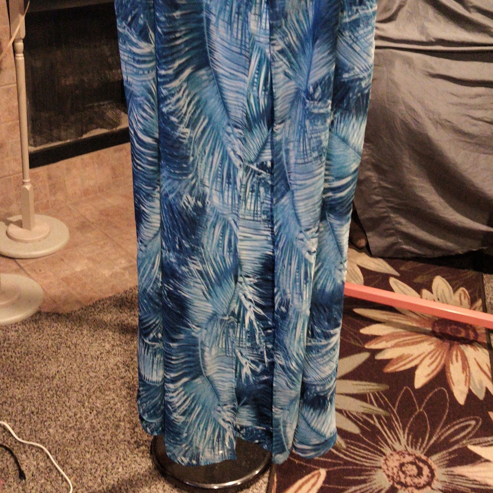 FINAL PRICE NWT Antthony Original Blue Patterned Maxi Dress 2X - Picture 4 of 15